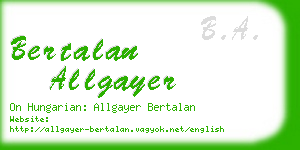 bertalan allgayer business card